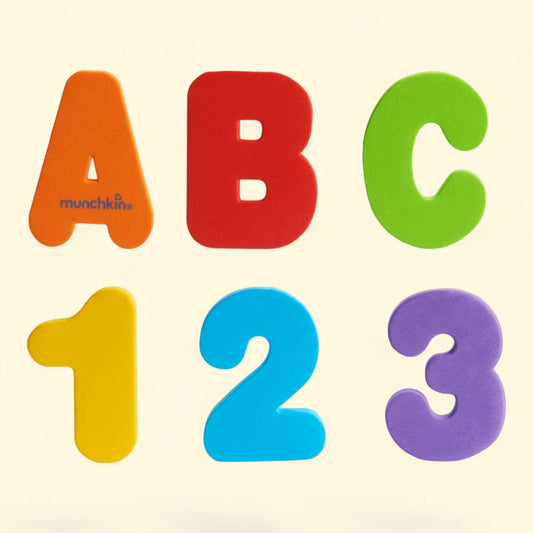 Jouet de bain Munchkin « Apprendre les lettres et les chiffres » pour tout-petits, lot de 36 pièces