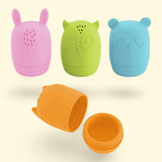 Poussettes en silicone pour le bain Infantino, lot de 4