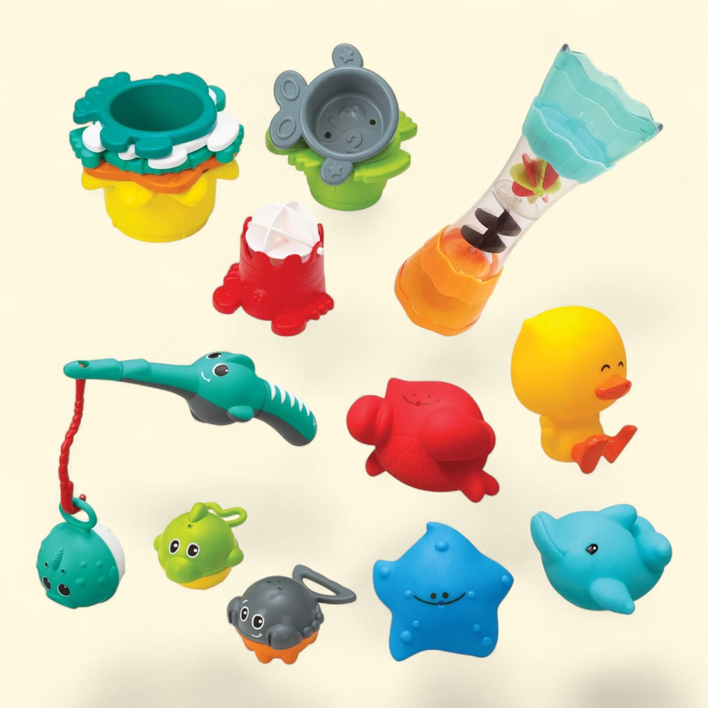 Infantino Splish & Splash Sea Animals Bath Play Set, 17-Piece Set