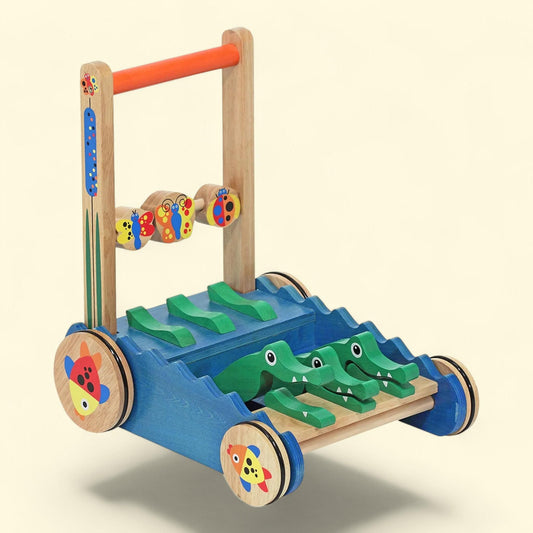 Melissa & Doug Chomp and Clack Alligator Wooden Push Toy, Deluxe, Toddler, 1 count