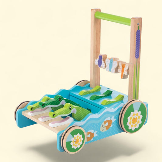 Melissa & Doug Chomp and Clack Alligator Wooden Push Toy and Activity Walker, Size ? Melissa & Doug Chomp and Clack Alligator Wooden Push Toy and Activity Walker, 1 count