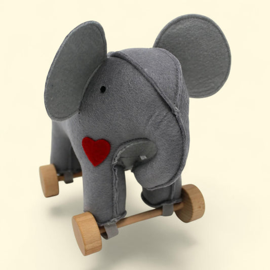 Jack Rabbit Creations Elephant Toy, Push Pull Rolling, Size ? Jack Rabbit Creations Elephant Toy, Push Pull Rolling, 1 count