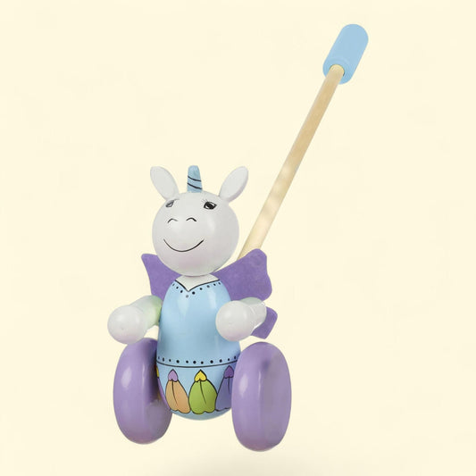 Orange Tree Toys: Push Along: Unicorn, Wooden Toy, 1+
