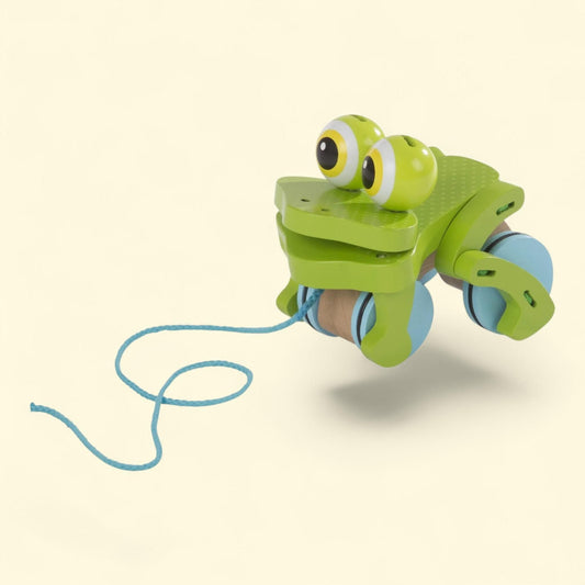 Melissa & Doug Frolicking Frog Wooden Pull Toy, First Play, Size ? Melissa & Doug Frolicking Frog Wooden Pull Toy, First Play, 1 count