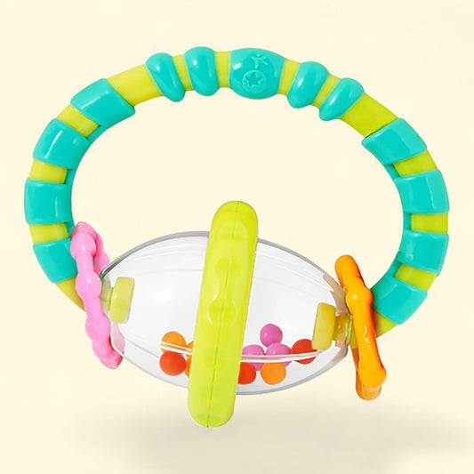 Bright Starts Grab and Spin Baby Rattle and Teether Toy, 3 Months+