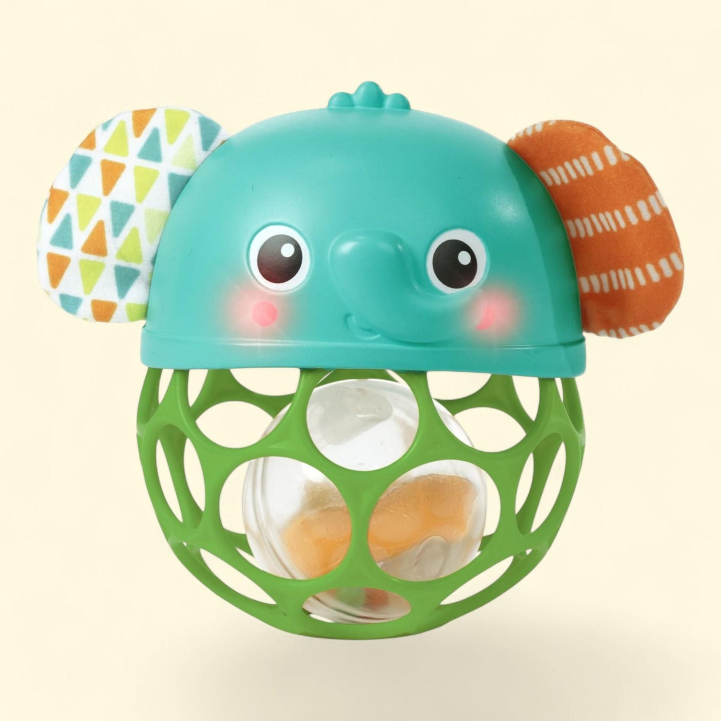 Bright Starts Giggle & Glow Light-Up Rattle Elephant Toy, Multicolor, 3 Months +