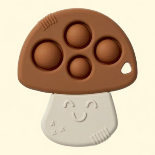 Itzy Ritzy Bitzy Pop Teether, Brown Mushroom, 1 count