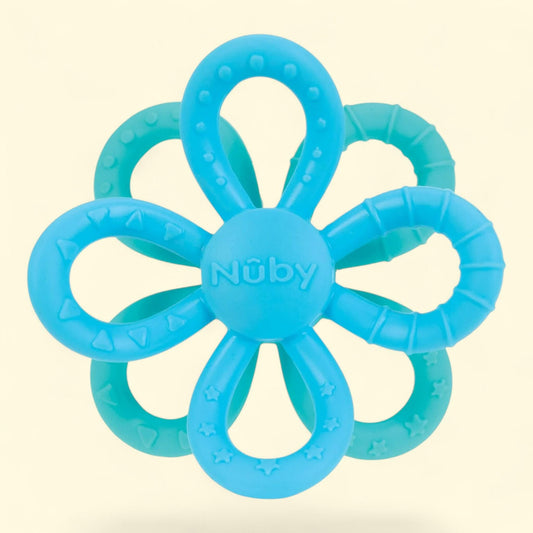 Nuby Fun Loops Silicone Teether, Blue & Aqua, 1 count