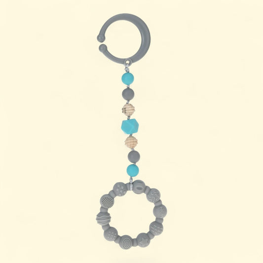 Nuby Silicone Infant Teether Toy, Gray Baby Teether, 1 count