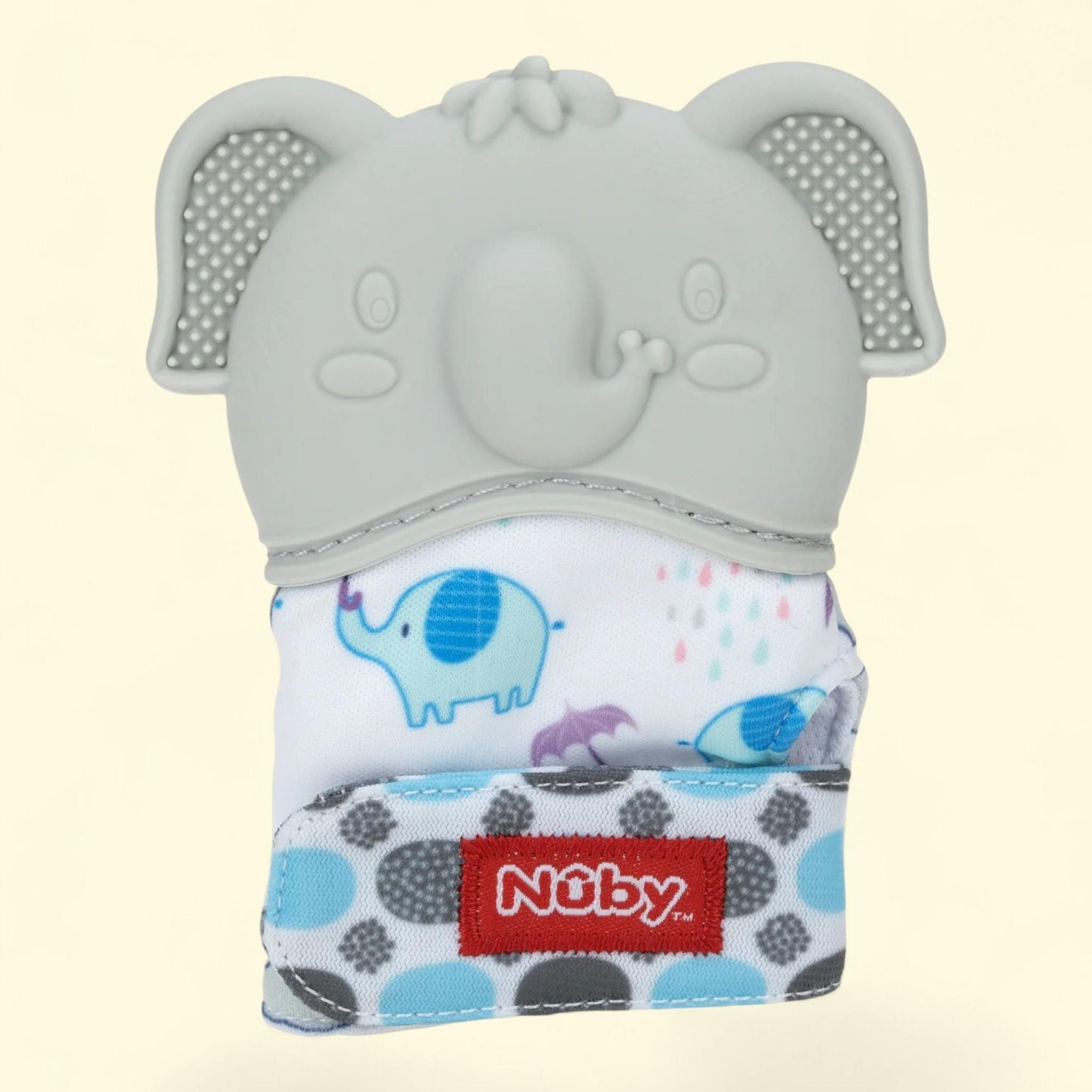 Nuby Teething Mitten, Gray Elephant Design, 1 count