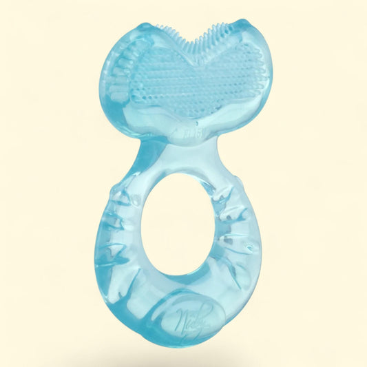 Nuby Teethe-eeze Silicone Teether Toy, Aqua, Infants, 1 count