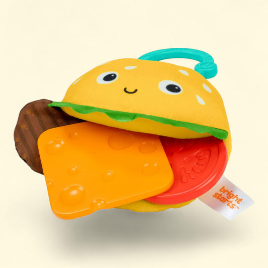 Bright Starts Say Cheeseburger Teether Toy, BPA Free, Infants Ages 3 Months+