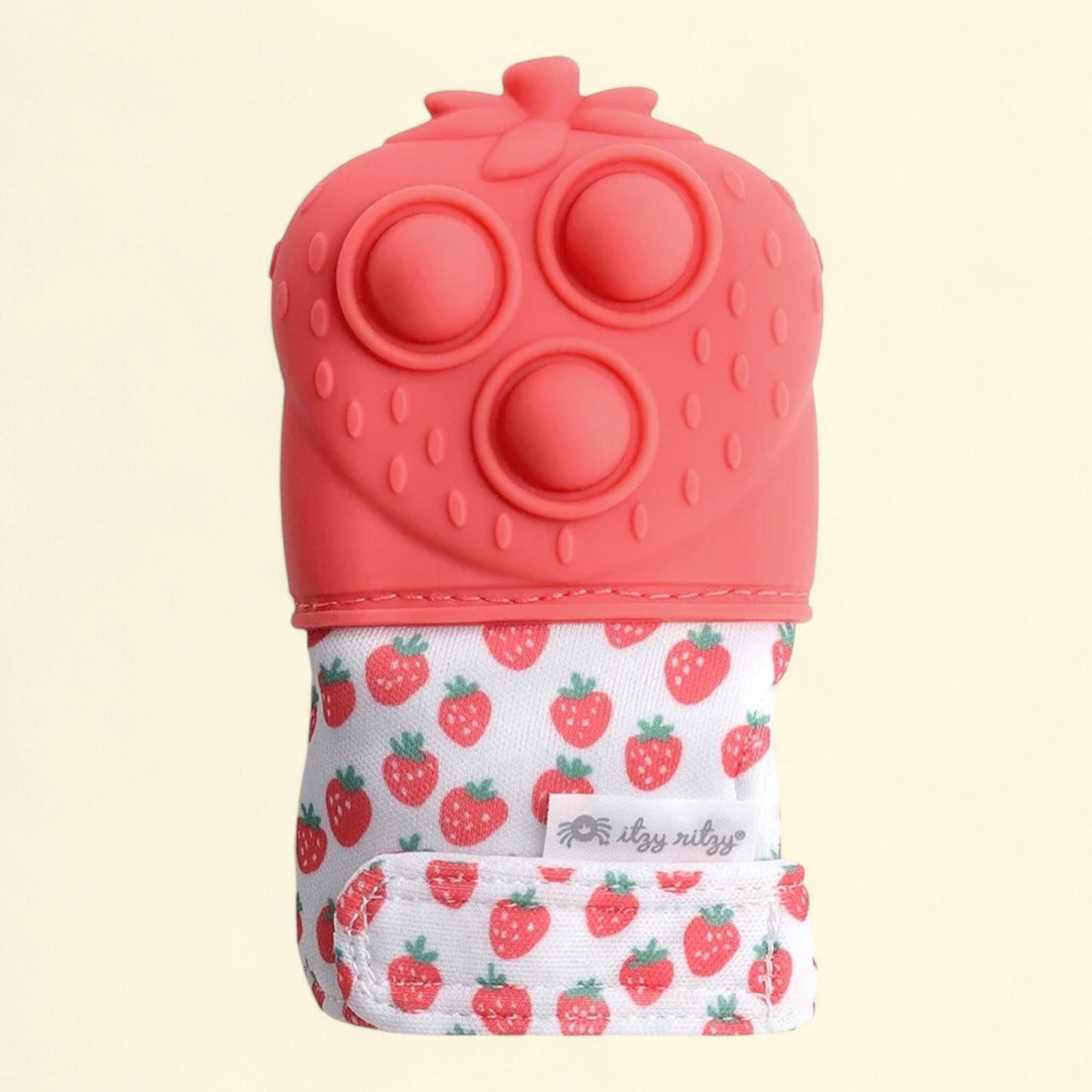 Itzy Ritzy, Mitt Pop™ Strawberry Teether, 1 count