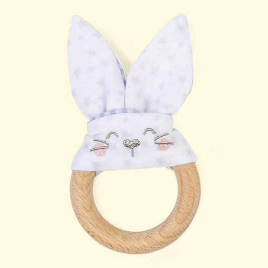 SARO Bunny Teether, Blue, 1 count