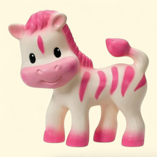 Infantino Squeeze & Teethe Baby Teething Toy, 6-12 Months, Pink Zebra
