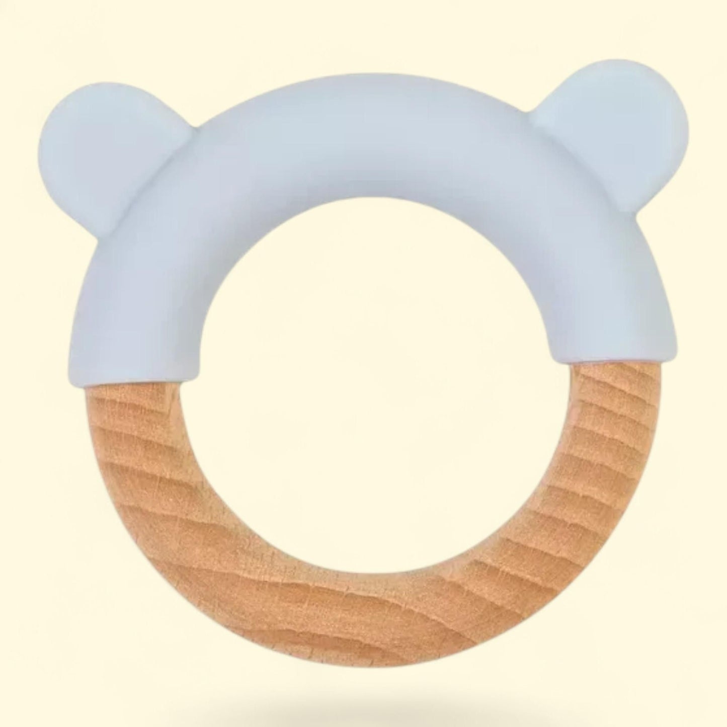 SARO Beechwood & Silicone Teether, Blue, 12-18 Months