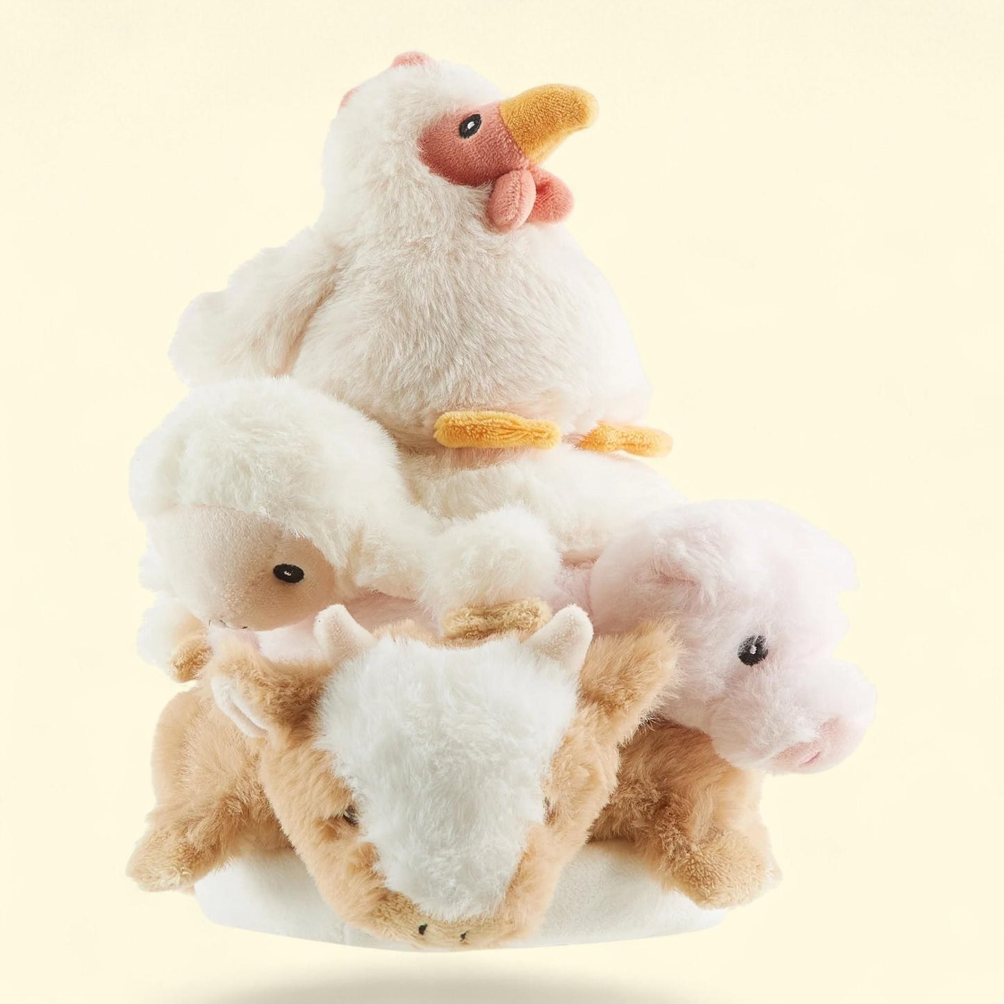 Heritage Baby Stackable Plush Farm Animals Rattle Set, 5-PC