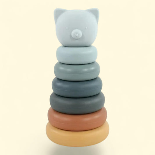 Hudson Baby Silicone Stacking Toy, Bear, 7 ct