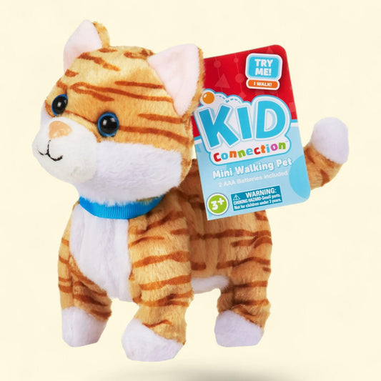 Kid Connection Walking Pet Orange Striped Cat, 6in Height