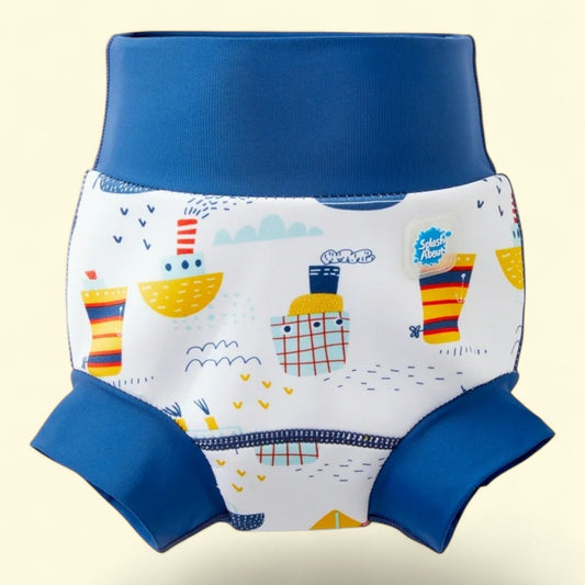 Splash About Happy Nappy Reusable Swim Diaper, Tug Boats, 0-3 Months