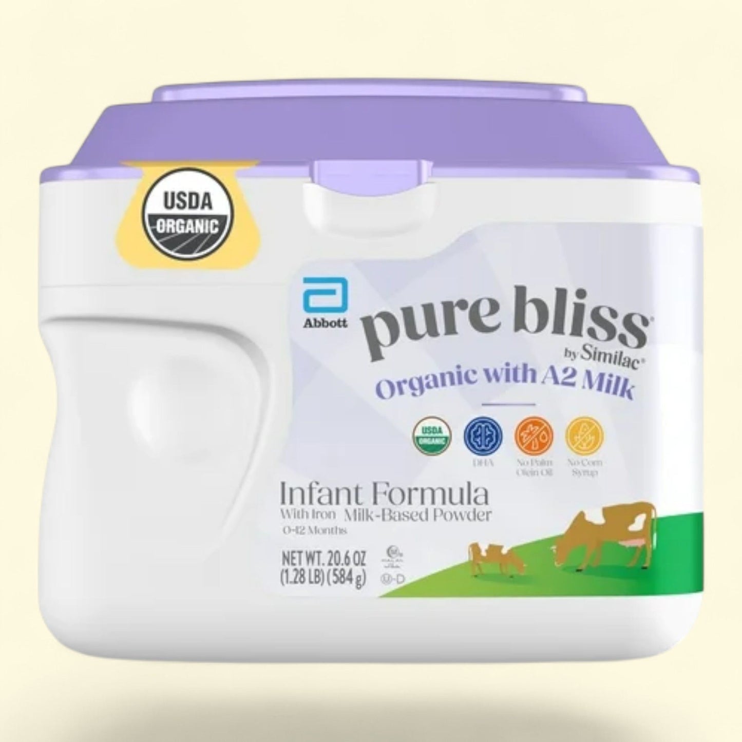 Similac Pure Bliss Organic A2 Milk Powder Baby Formula, 20.6-oz Tub