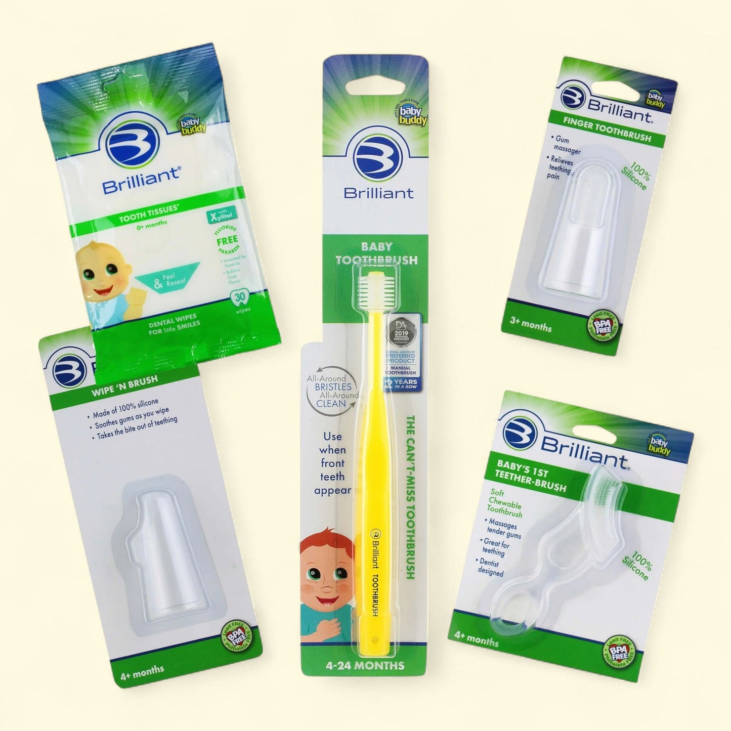 Brilliant Soft Infant Oral Care 5pc Gift Pack, Clear Yellow