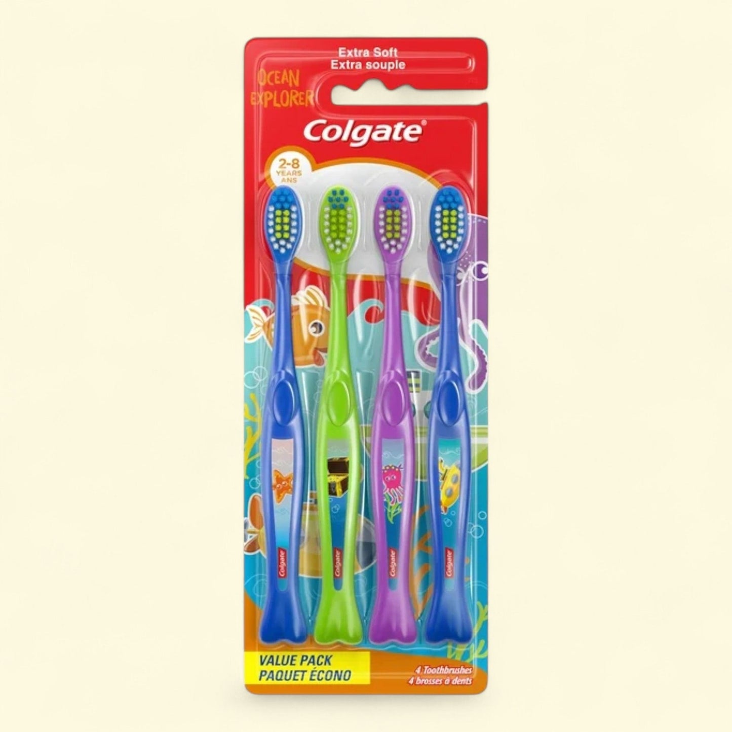 Colgate Kids Toothbrush, Ocean Explorer, Extra Soft, 4 Pack