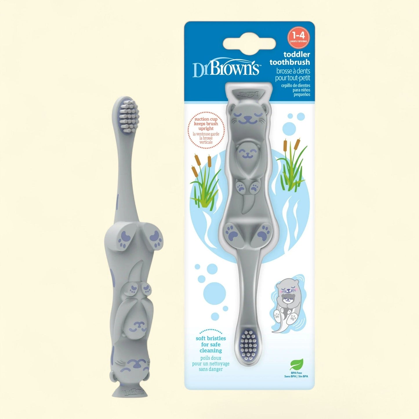 Dr. Brown's Toothbrush, Gray Otter, 1-4 Years, 1 Pack