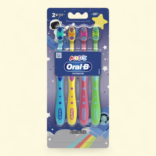 Oral-B Kids Toothbrush, Extra Soft Bristles, 4 Pack, Ages 2+
