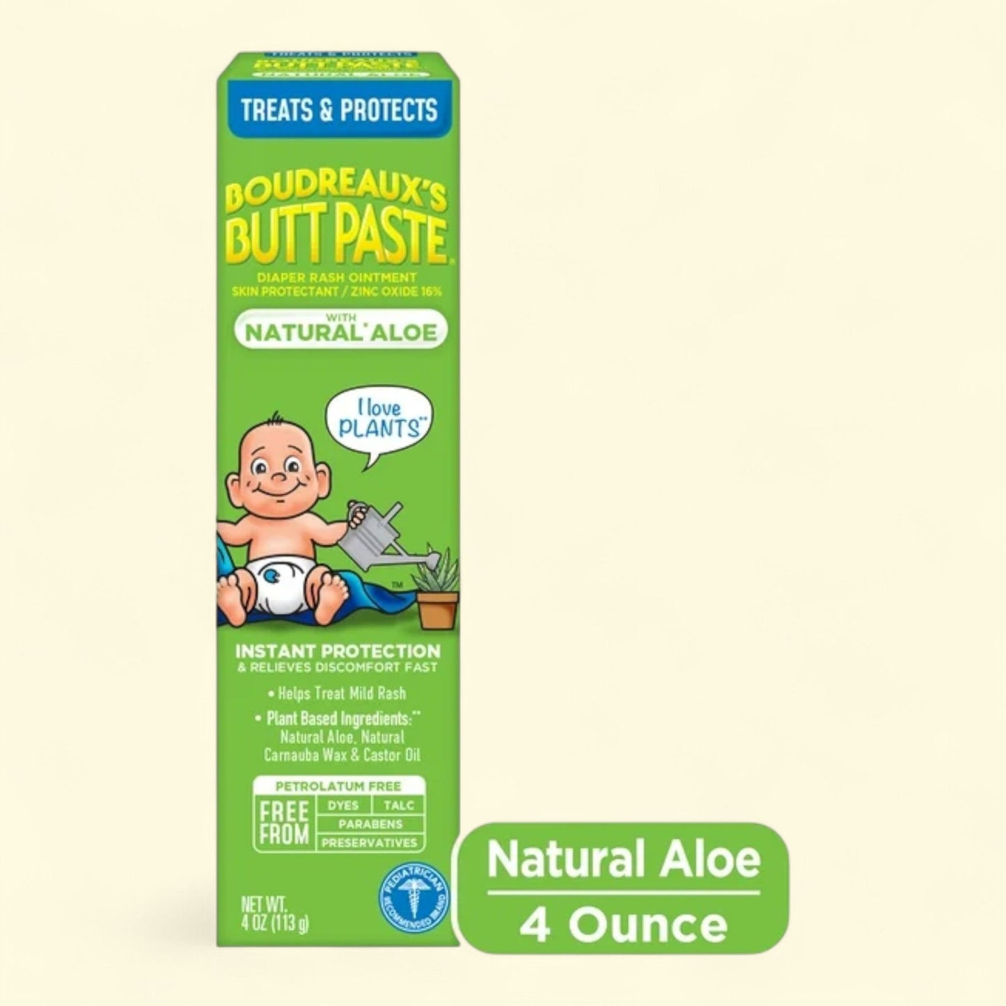 Boudreaux's Butt Paste Diaper Rash Cream, 4 oz Tube