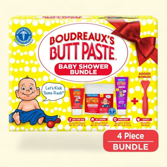 Boudreauxs Butt Paste Baby Diaper Rash Cream, 4piece Bundle & Applicator Kit