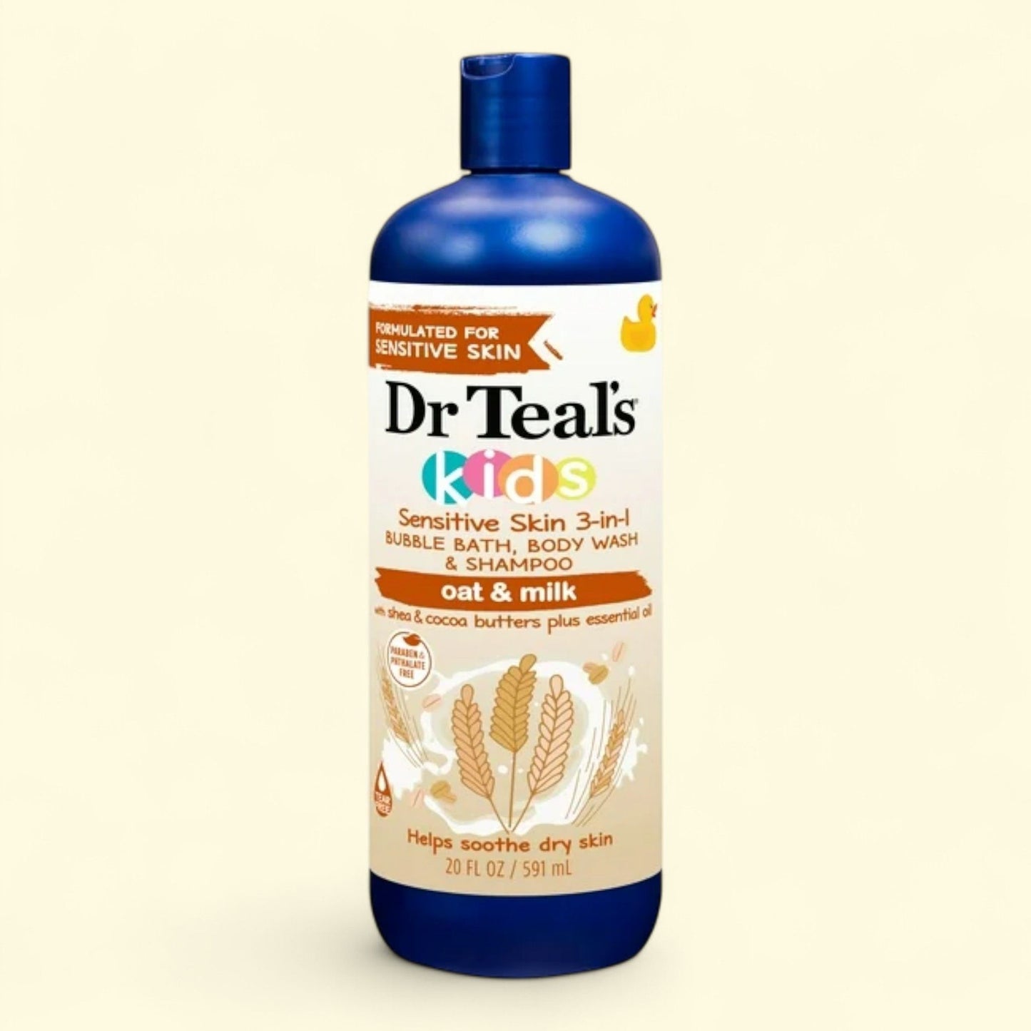 Bain moussant, gel douche et shampoing 3-en-1 Dr Teal's Kids à l'avoine et au lait, 591 ml