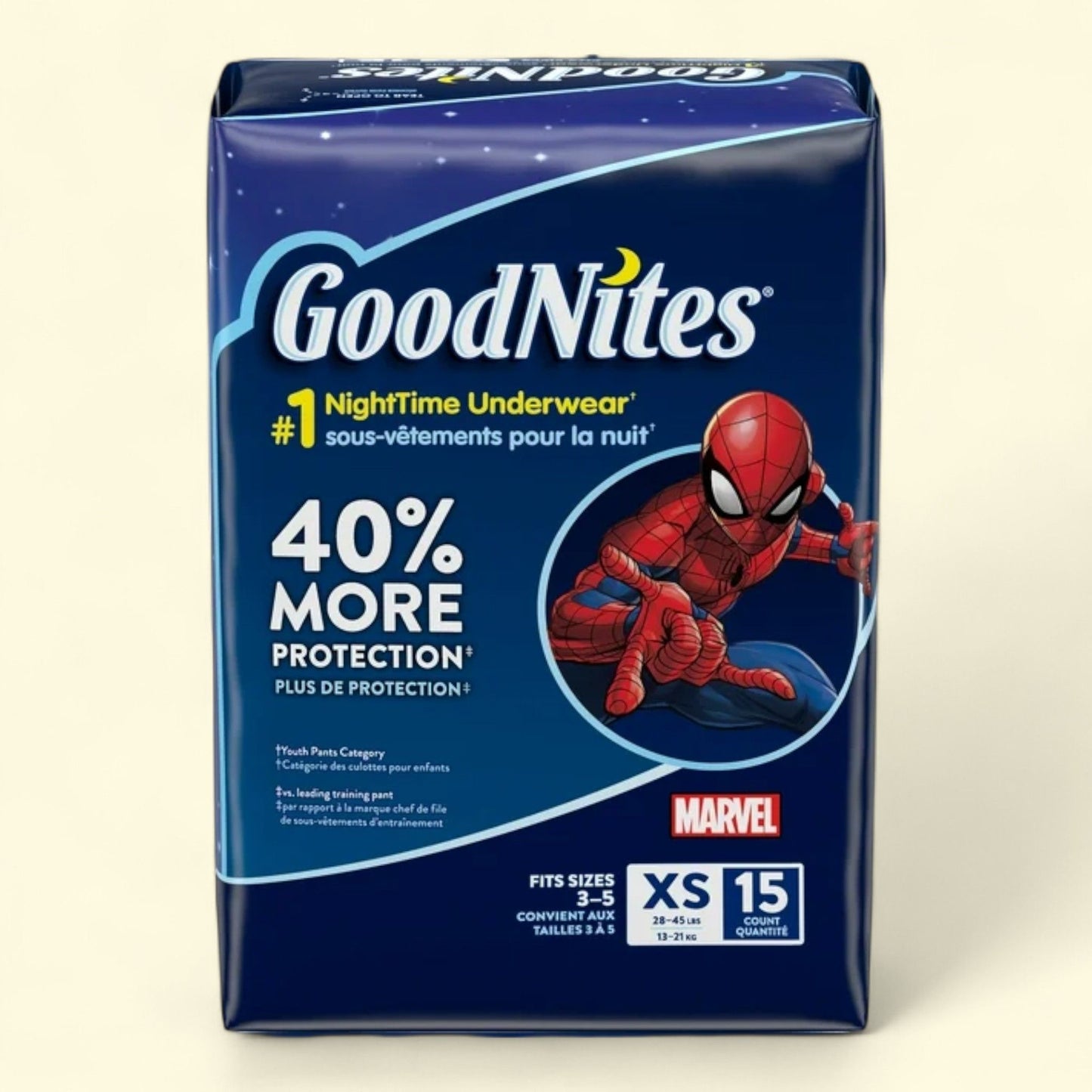 Goodnites Overnight Underwear for Boys, XS (28-43 lb.), 15 Ct