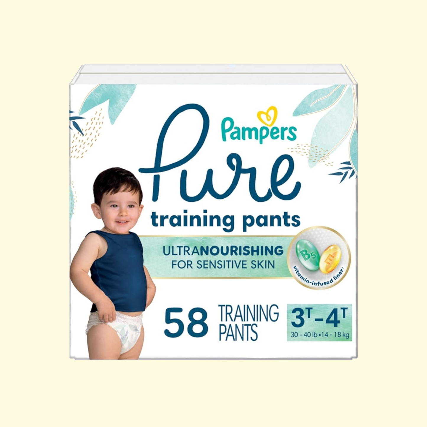 Pampers Pure Potty Training Pants, 3T4T, 58 Count