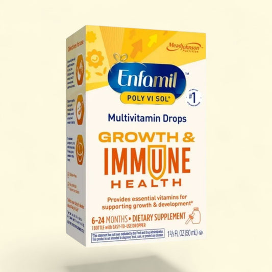Enfamil Poly Vi Sol Multivitamin Drops packaging on a white background