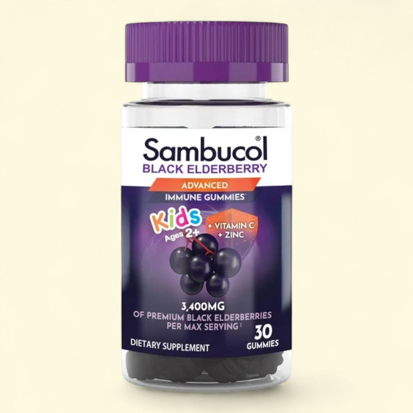 Sambucol Black Elderberry Kids Immune Support Gummies, 30 Count