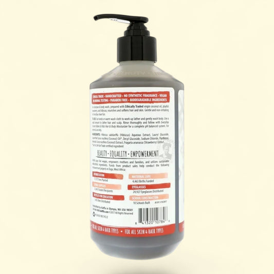 Alaffia Shampoo Body Wash, Babies Kids Coconut Strawberry, 16 oz