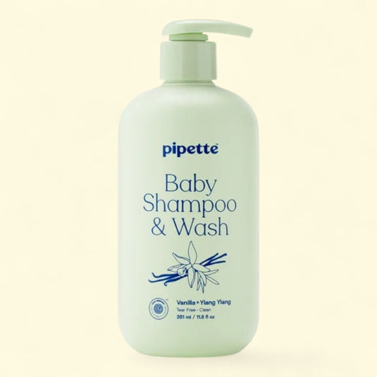 Pipette Baby Shampoo & Wash, Sensitive Skin, Vanilla + Ylang Ylang, 11.8 fl oz
