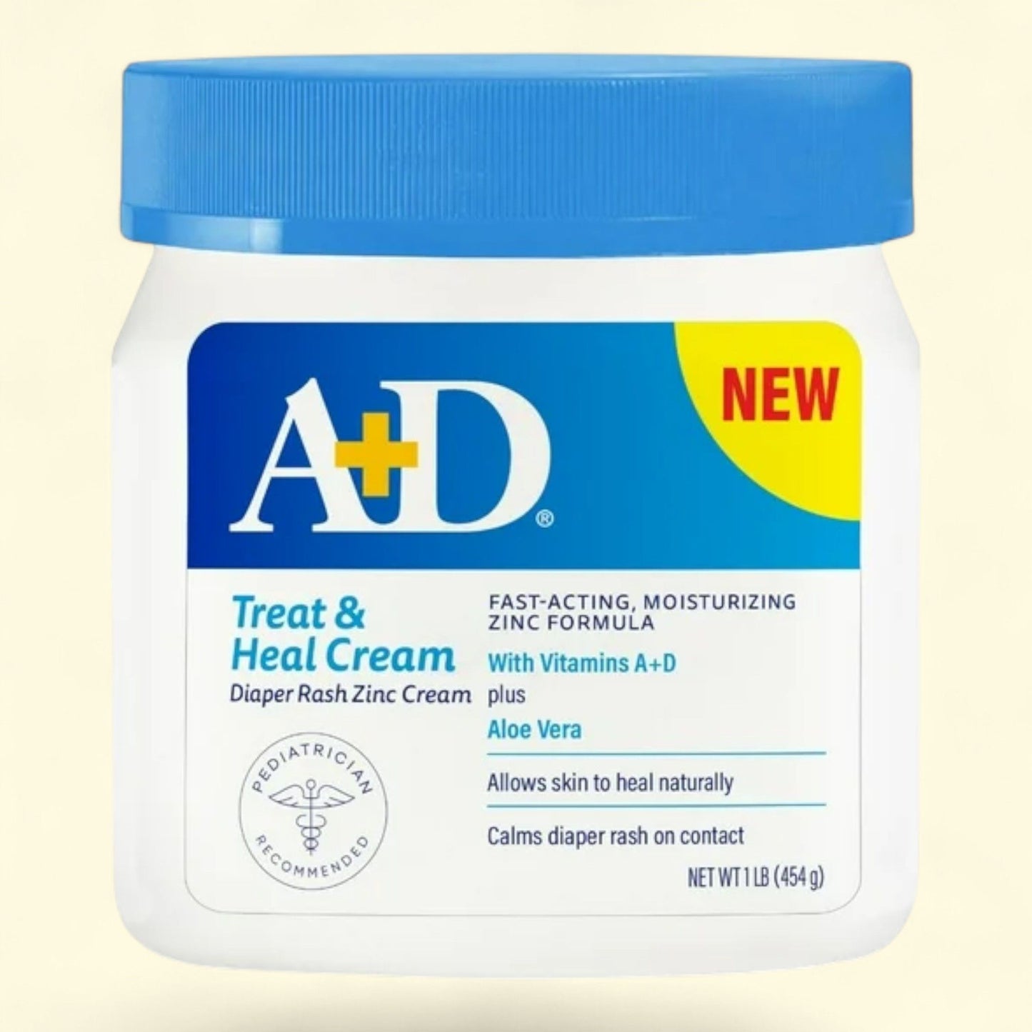 A+D Diaper Rash Cream, Zinc Oxide 10%, 16 oz