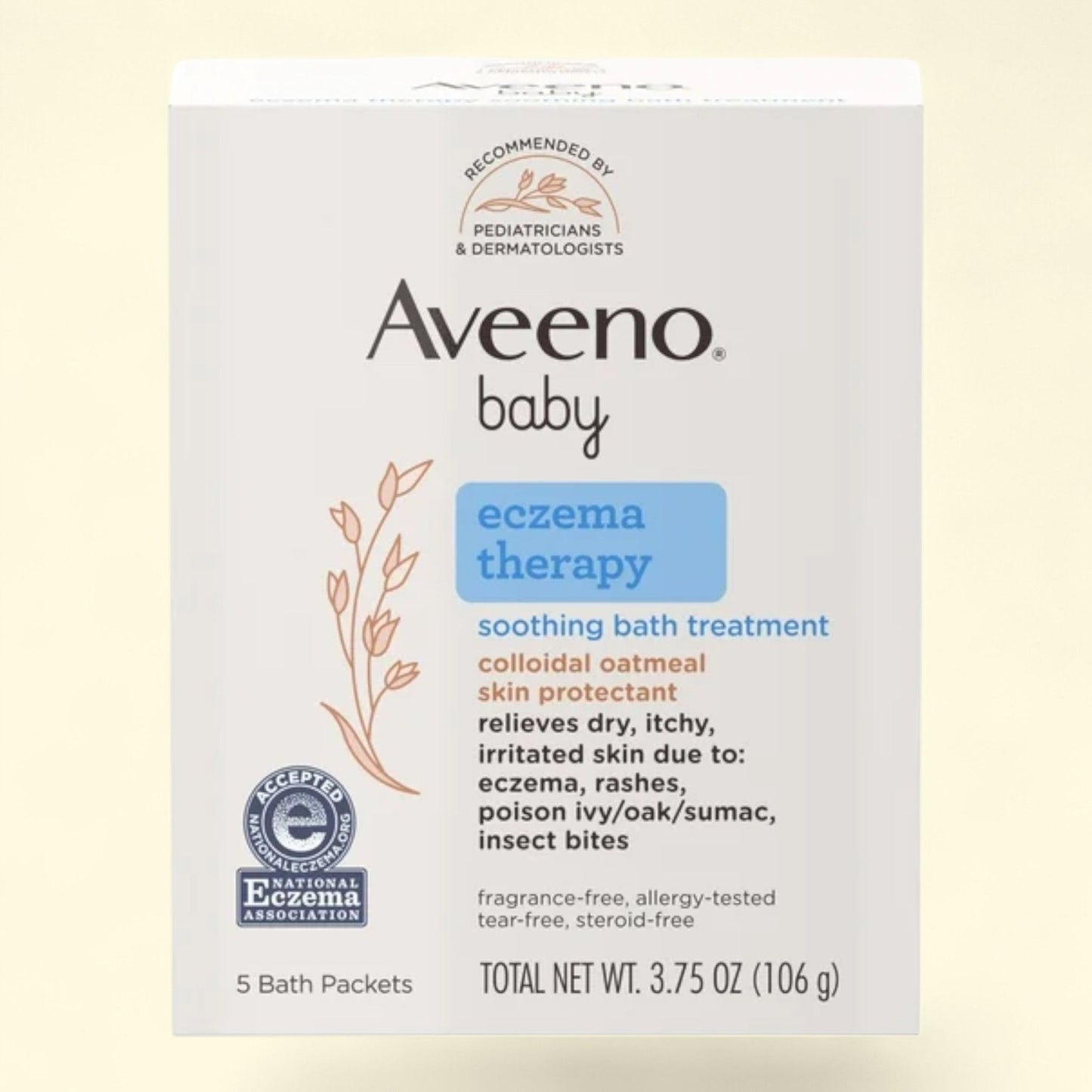 Aveeno Baby Eczema Therapy Soothing Bath Treatment, Oatmeal, 5 Ct