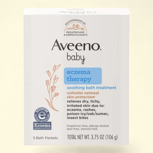 Aveeno Baby Eczema Therapy Soothing Bath Treatment, Oatmeal, 5 Ct