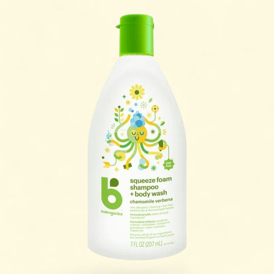 Babyganics Baby Shampoo + Body Wash, Chamomile Verbena, 7oz