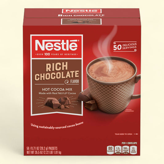 Nestle Hot Cocoa Rich Chocolate Drink Powder Mix, 0.71 oz, 50 Packets