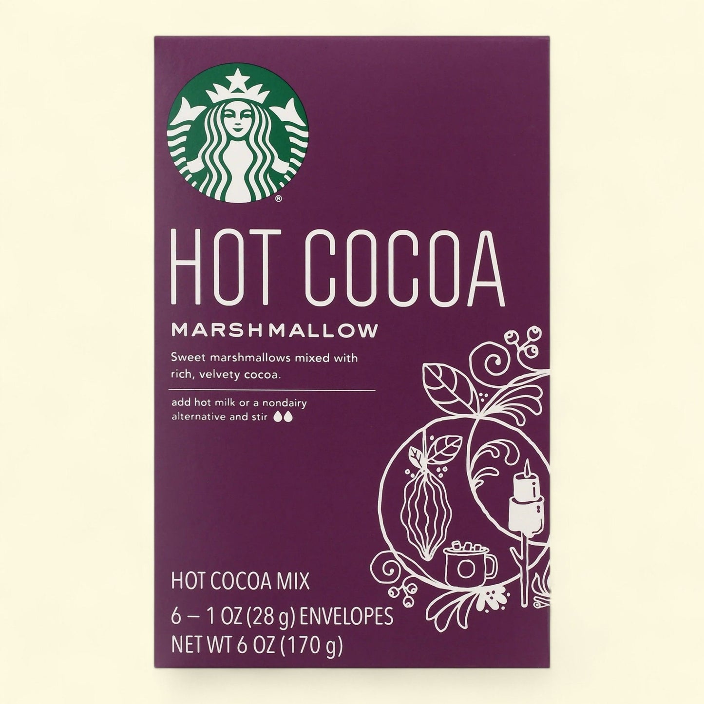 Starbucks Marshmallow Hot Cocoa, 6-Count Carton, 6 oz