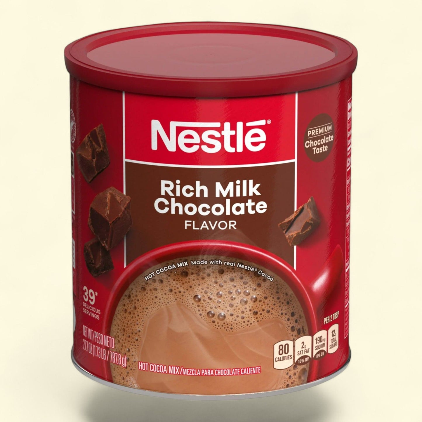 Nestle Hot Cocoa Rich Milk Chocolate Flavored Mix Powder, 27.7 oz Can