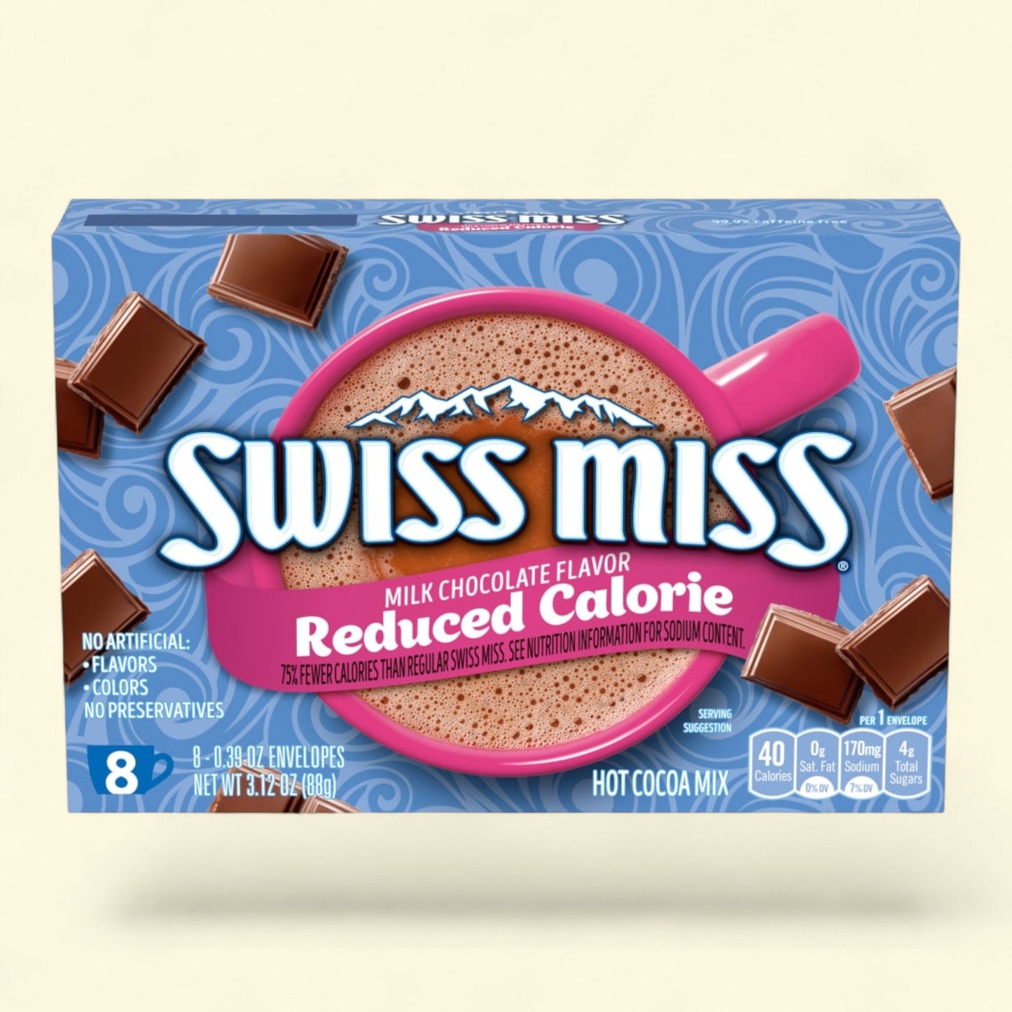 Swiss Miss Milk Chocolate Hot Cocoa Mix, Reduced Calorie, 3.12 oz