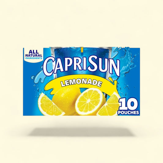 Capri Sun Lemonade Juice, 10 Ct Box, 6 fl oz — authentic US product shipped worldwide by Treatspree