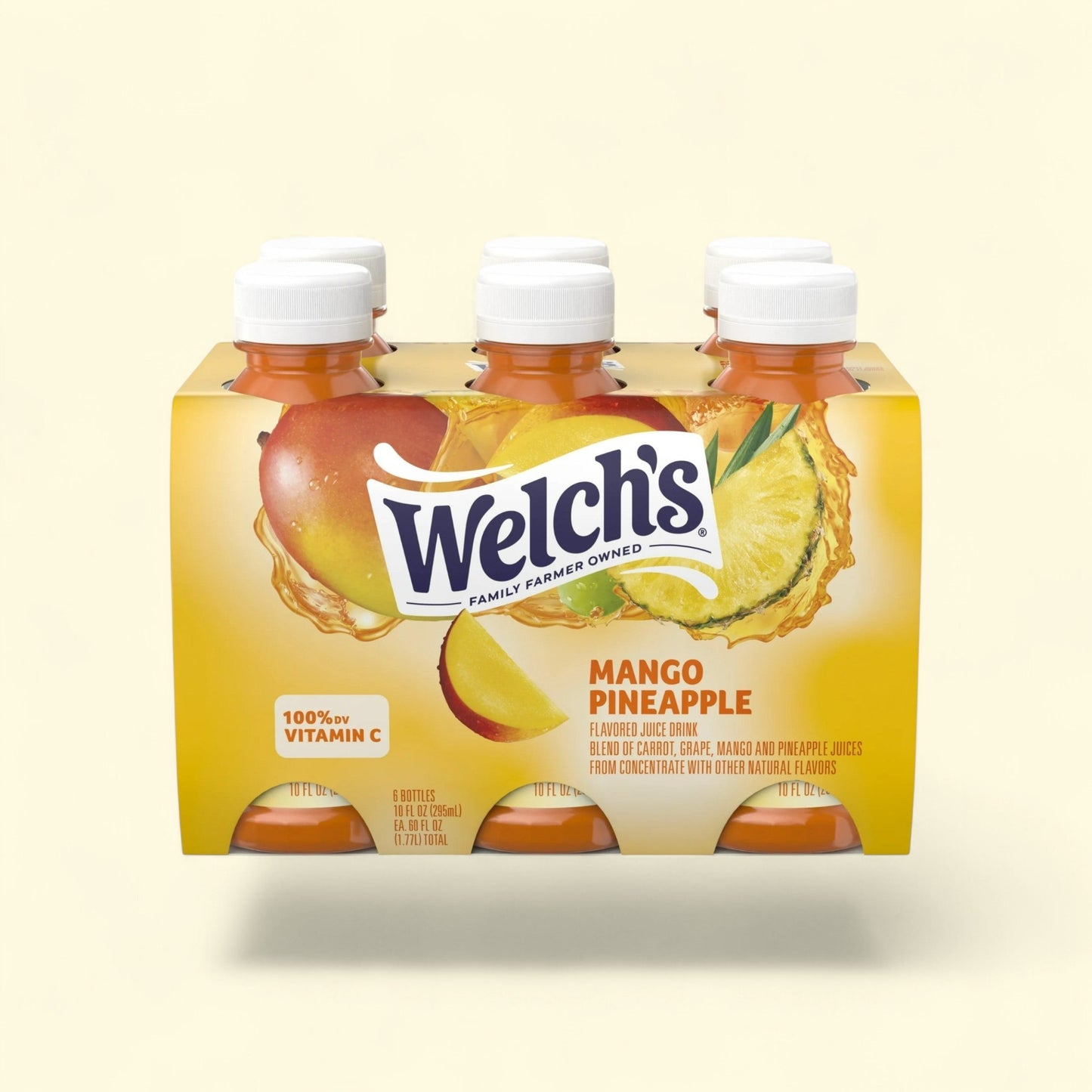 Welch's Mango Pineapple Juice Drink, 10 fl oz Bottle, Pack of 6 — authentic US product shipped worldwide by Treatspree