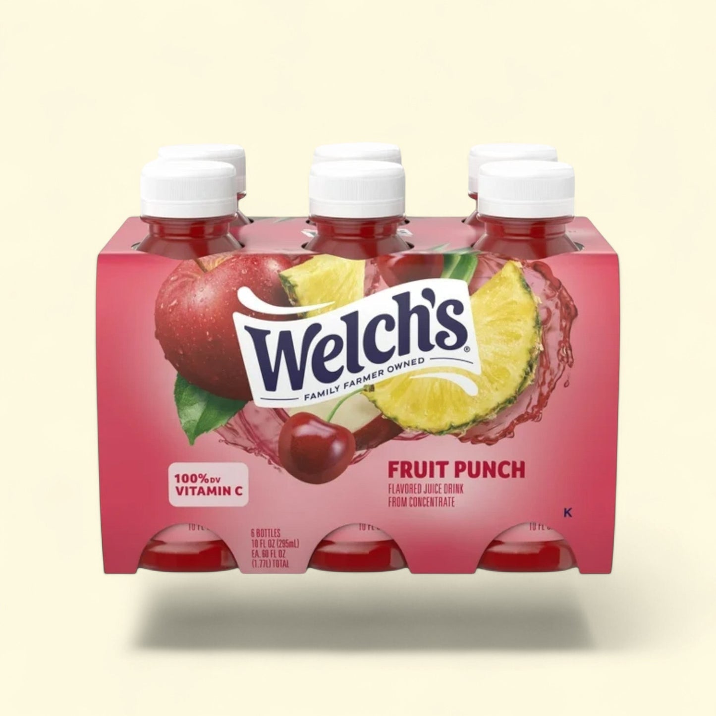 Welch's Fruit Punch Juice Drink, 10 fl oz (Pack of 6) — authentic US product shipped worldwide by Treatspree