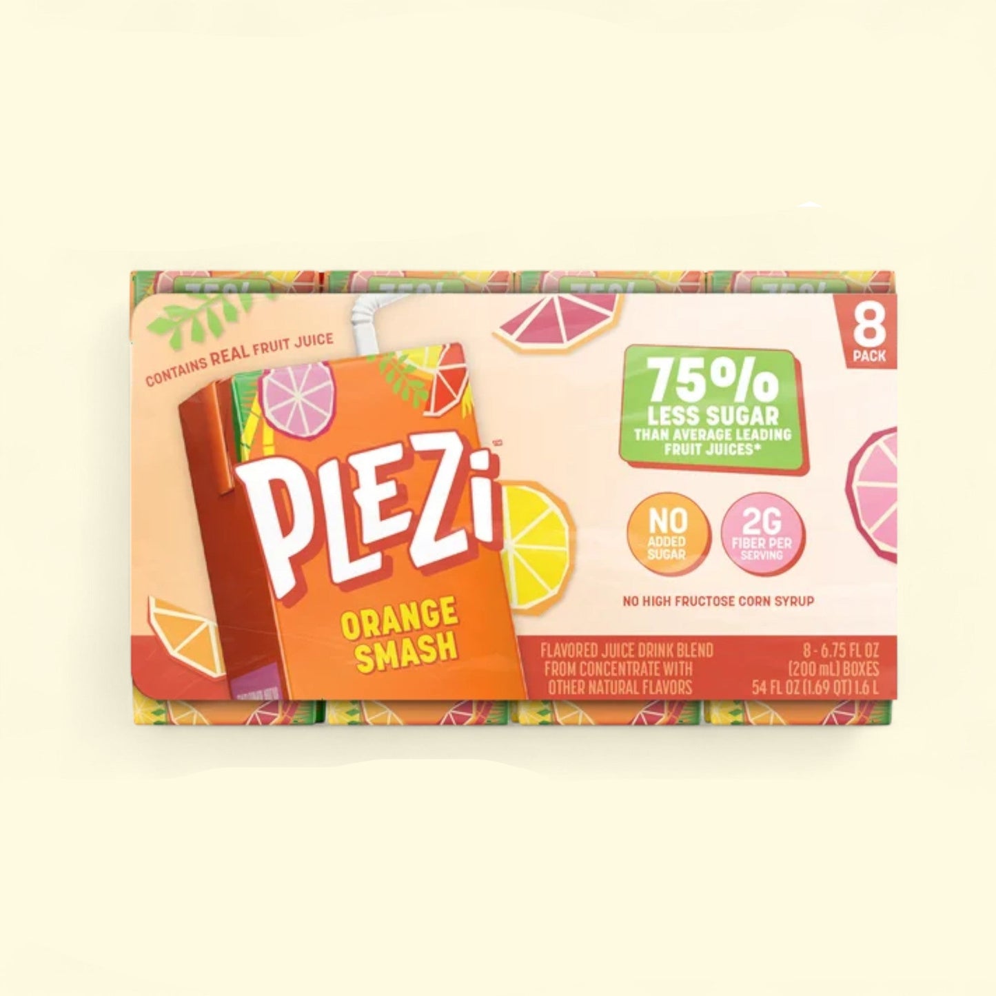Plezi Orange Smash Drink, 6.75oz 8pk
